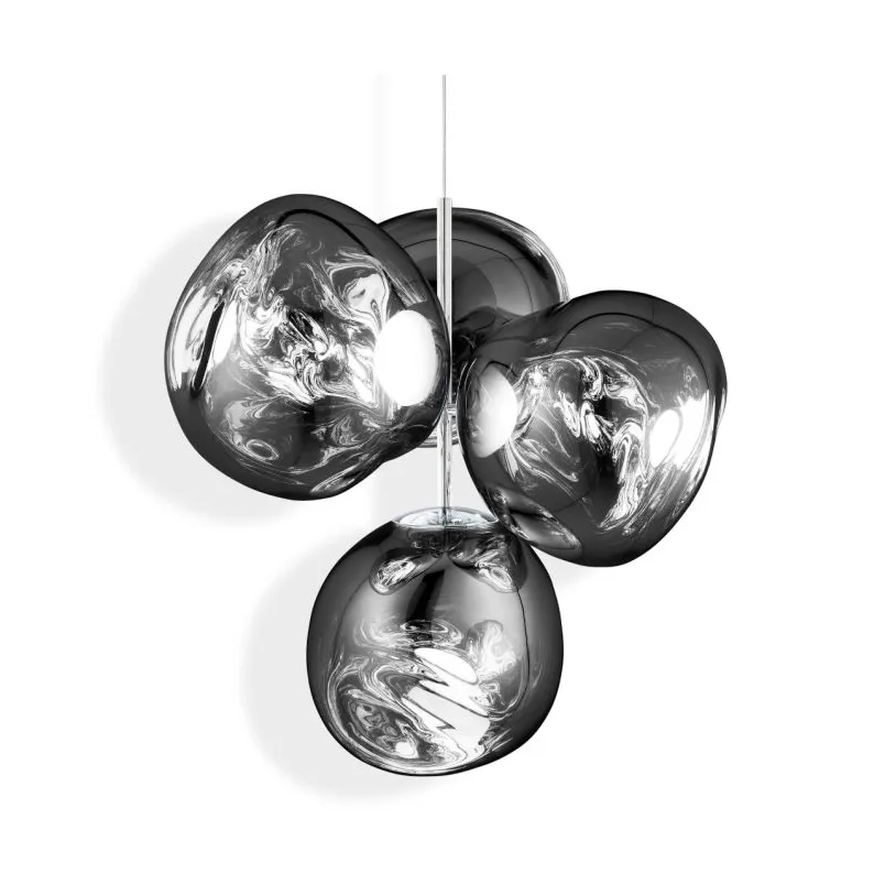 Melt Chandelier small LED 103 cm, Silver Tom Dixon