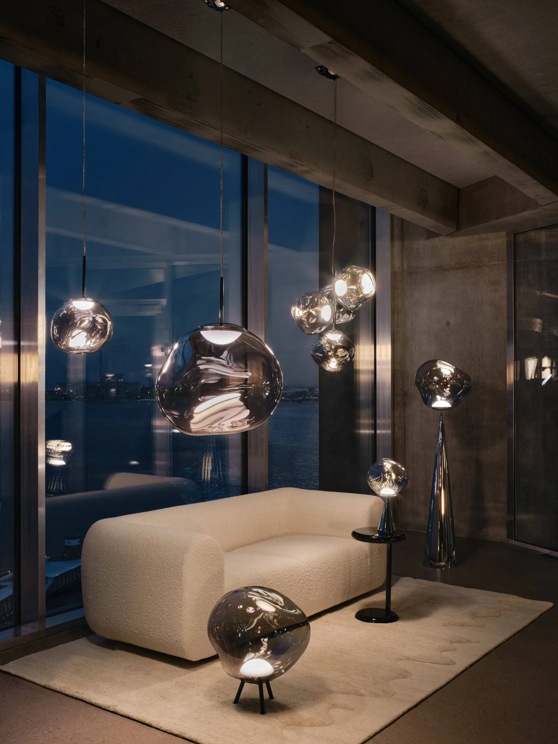Melt pendant lamp LED, Nickel Tom Dixon