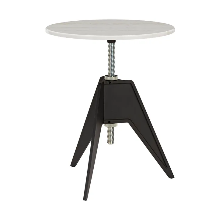 Screw café table Ø60 cm - White marble-cast iron - Tom Dixon