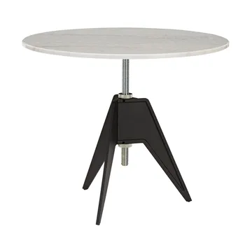 Screw café table Ø90 cm - White marble-cast iron - Tom Dixon