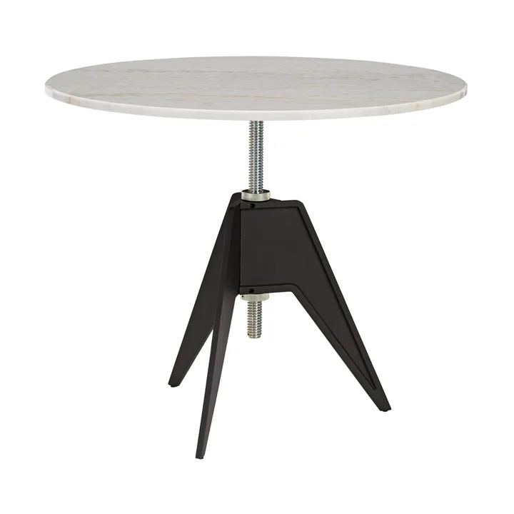 Screw café table Ø90 cm - White marble-cast iron - Tom Dixon