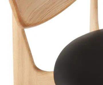 Slab dining chair upholstered seat - Natural oak-black leather - Tom Dixon