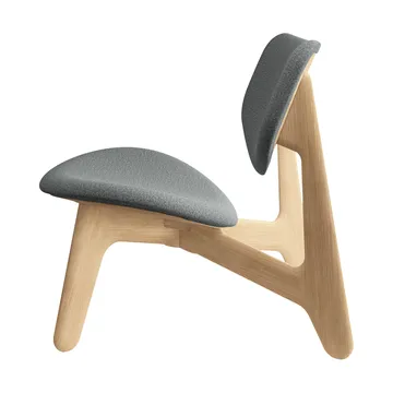 Slab lounge chair upholstered seat - Natural brushed oak-Hallingdal 0130 mid grey - Tom Dixon