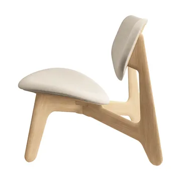 Slab lounge chair upholstered seat - Natural brushed oak-Linara 05 CMHR Cream - Tom Dixon