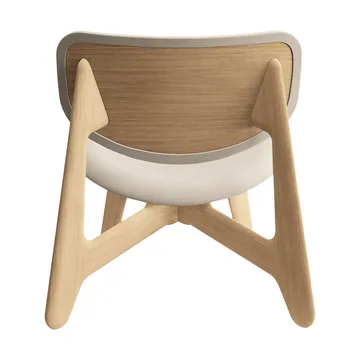Slab lounge chair upholstered seat - Natural brushed oak-Linara 05 CMHR Cream - Tom Dixon