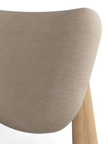 Slab lounge chair upholstered seat - Natural brushed oak-Linara 05 CMHR Cream - Tom Dixon