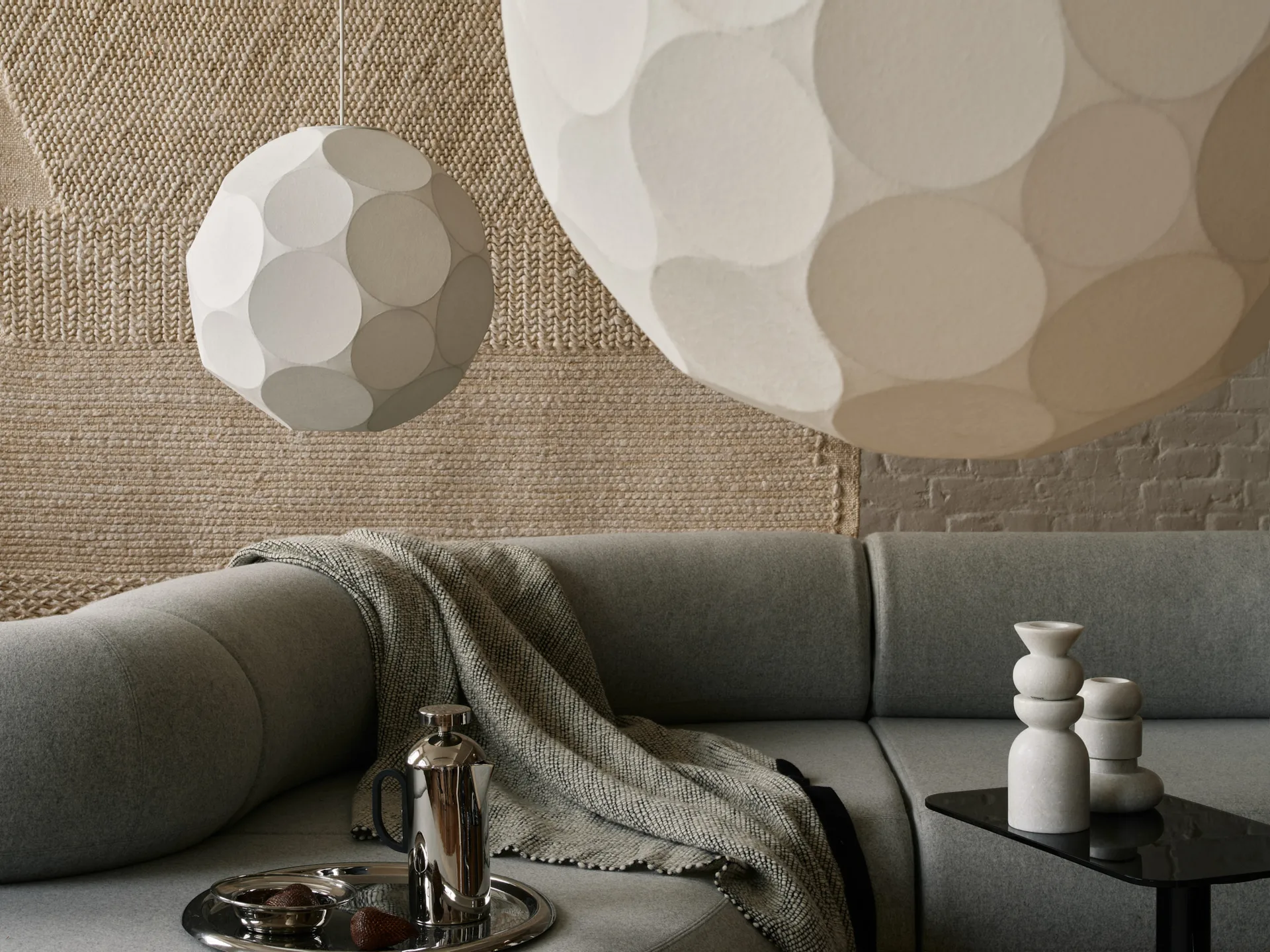 Thread felt 140x180 cm, Black & White Tom Dixon