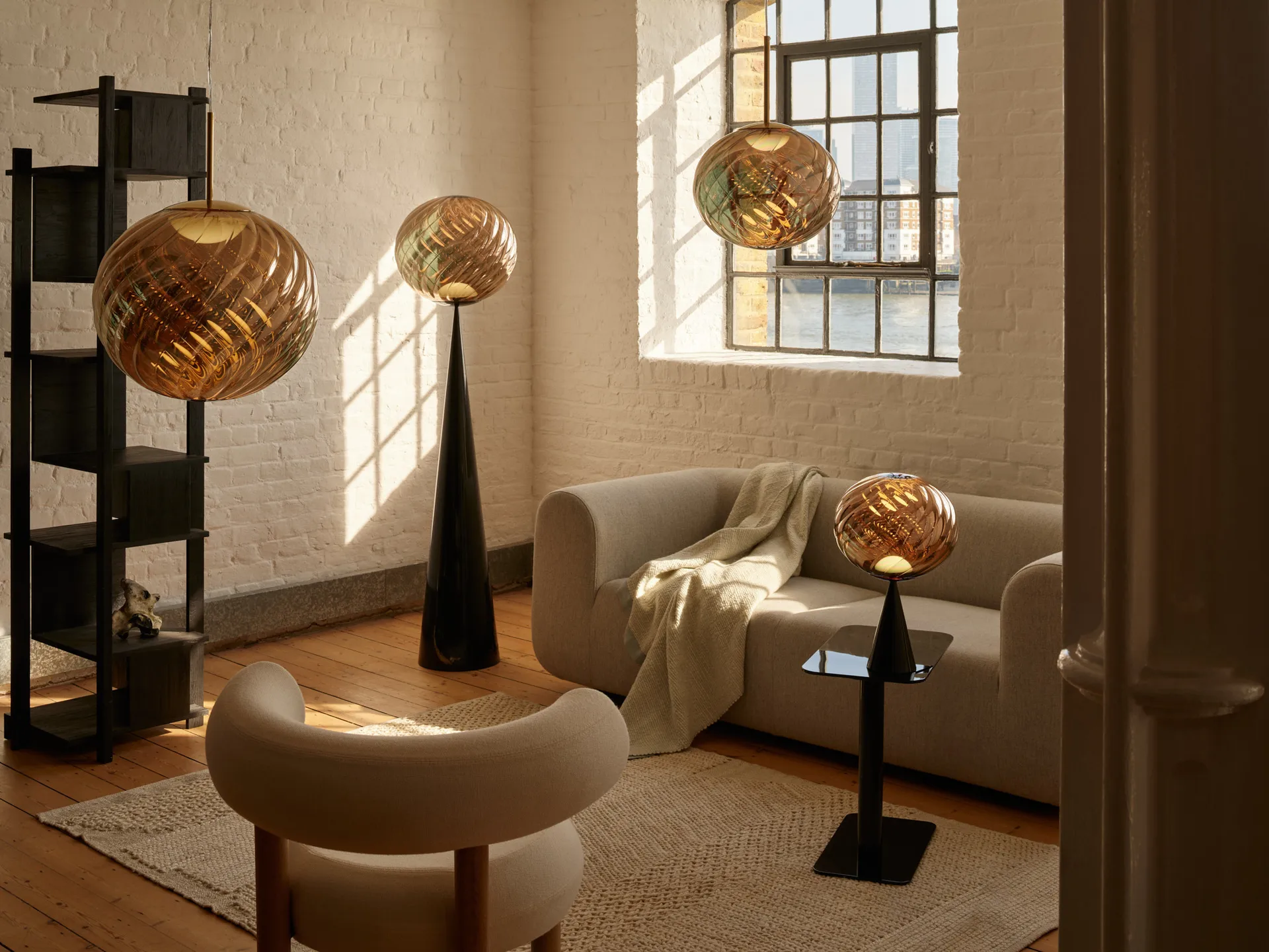 Thread felt 140x180 cm, Blue & White Tom Dixon