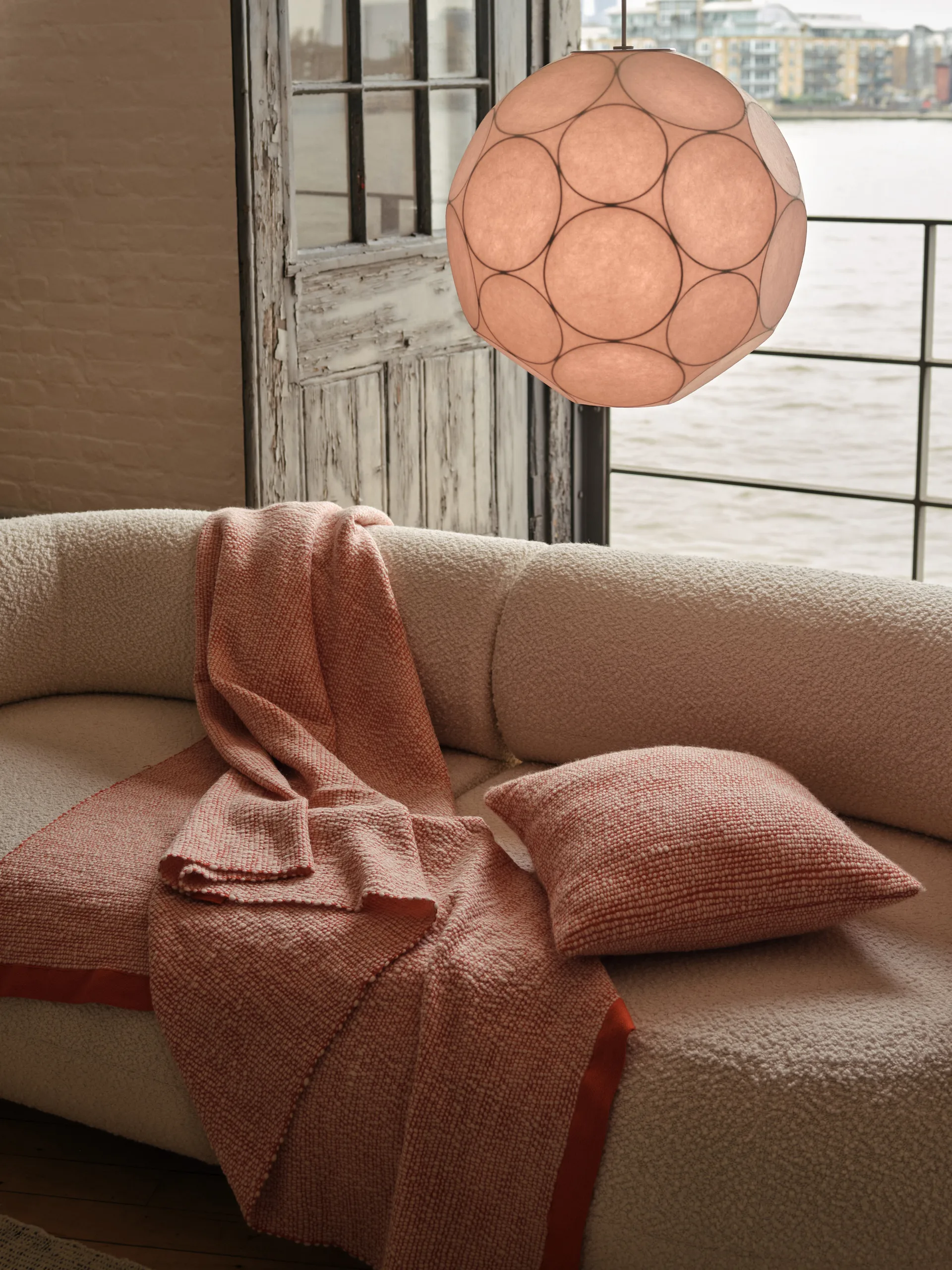 Thread felt 140x180 cm, Orange & White Tom Dixon