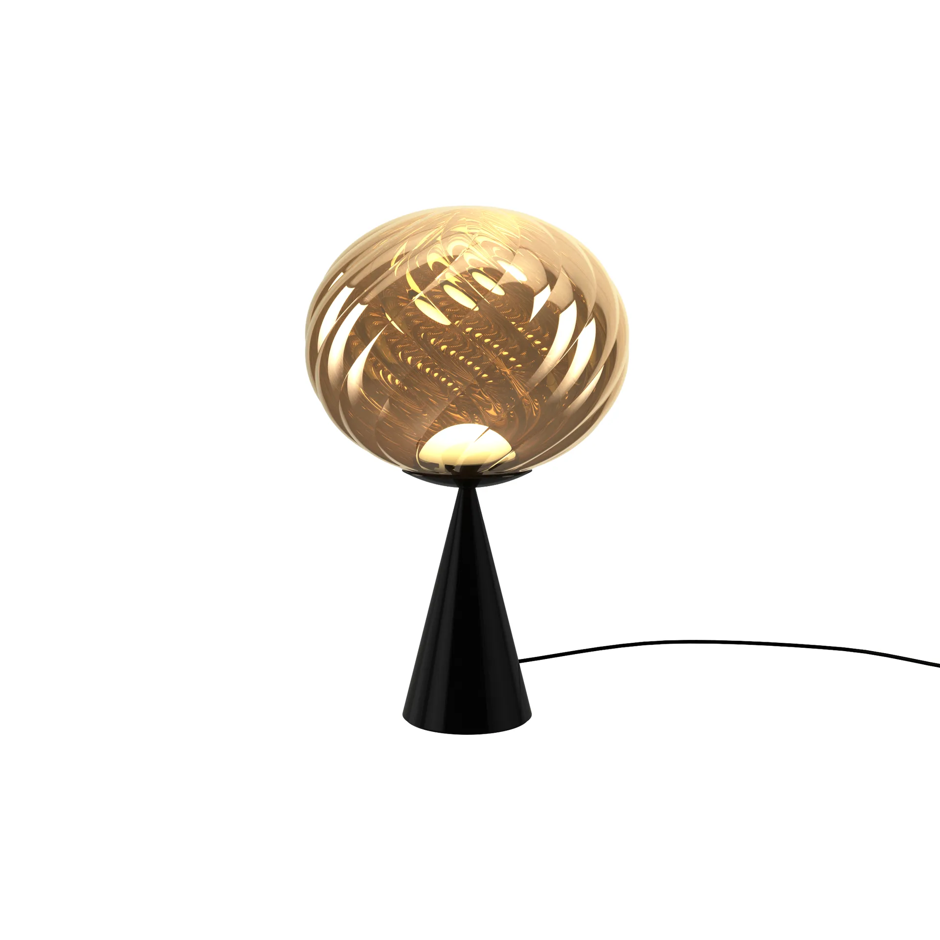 Whirl cone fat table lamp, Gold-black Tom Dixon