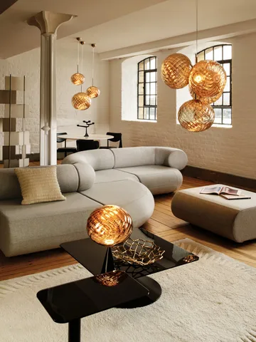 Whirl cone fat table lamp - Gold-black - Tom Dixon