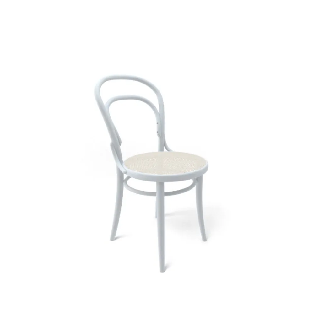 Ton no.14 chair, White B20-New rattan seat TON