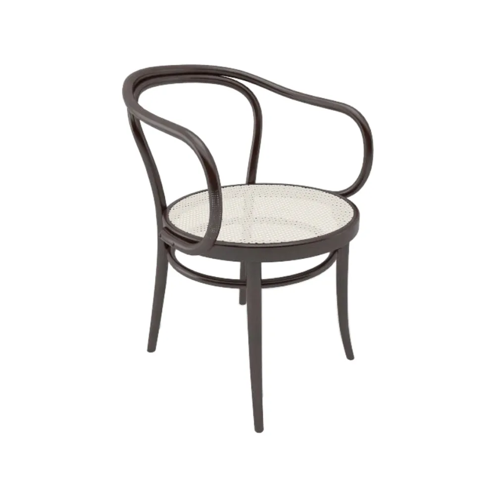 Ton no.30 armchair rattan seat, Coffee B4-New Rotting TON