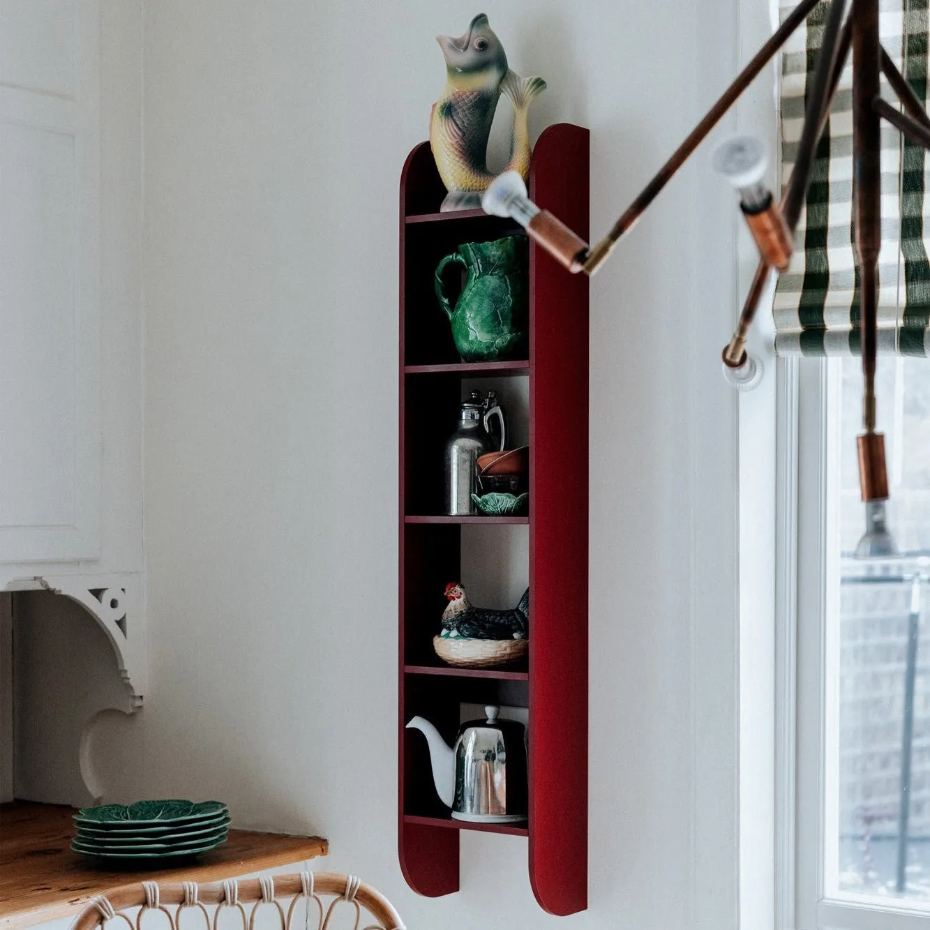 Flaneaur wall shelf 27x128 cm, Burgundy TÔNN furniture