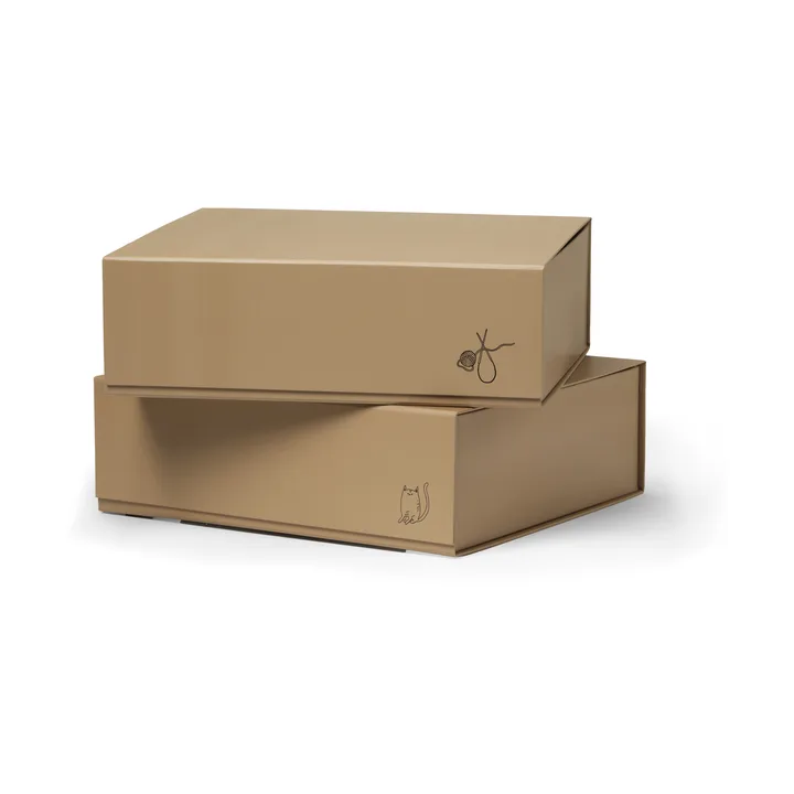 Pac box storage box - TÔNN x MAJASBOK Mocca, 32.5x10.5x30 cm, 2-pack - TÔNN furniture