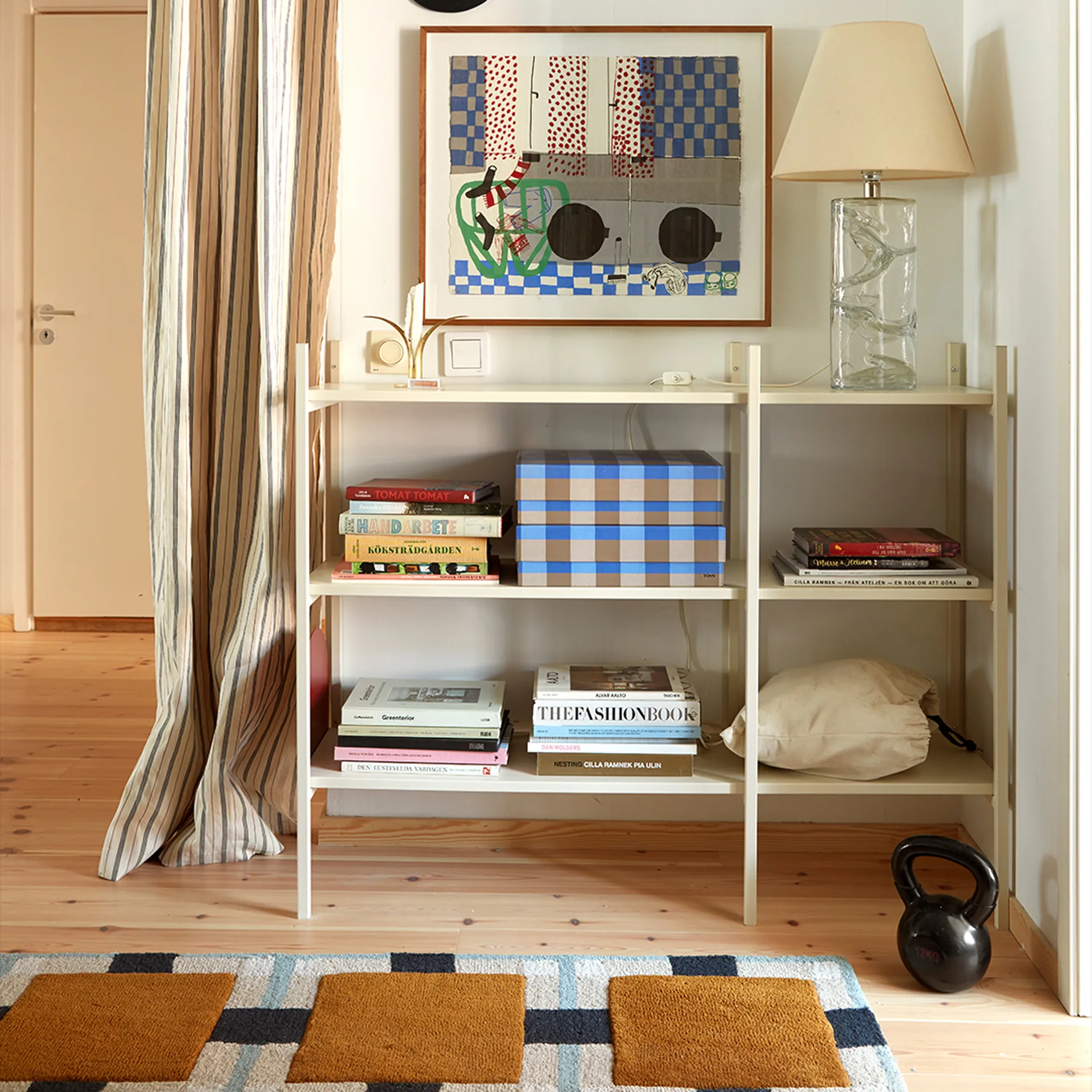 Portal bookcase small, Off white, 123 cm,  TÔNN furniture