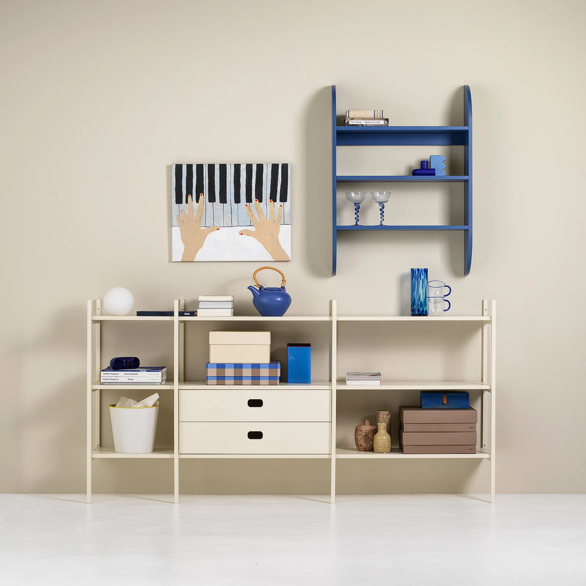 Portal bookcase small, Off white, 201 cm,  TÔNN furniture