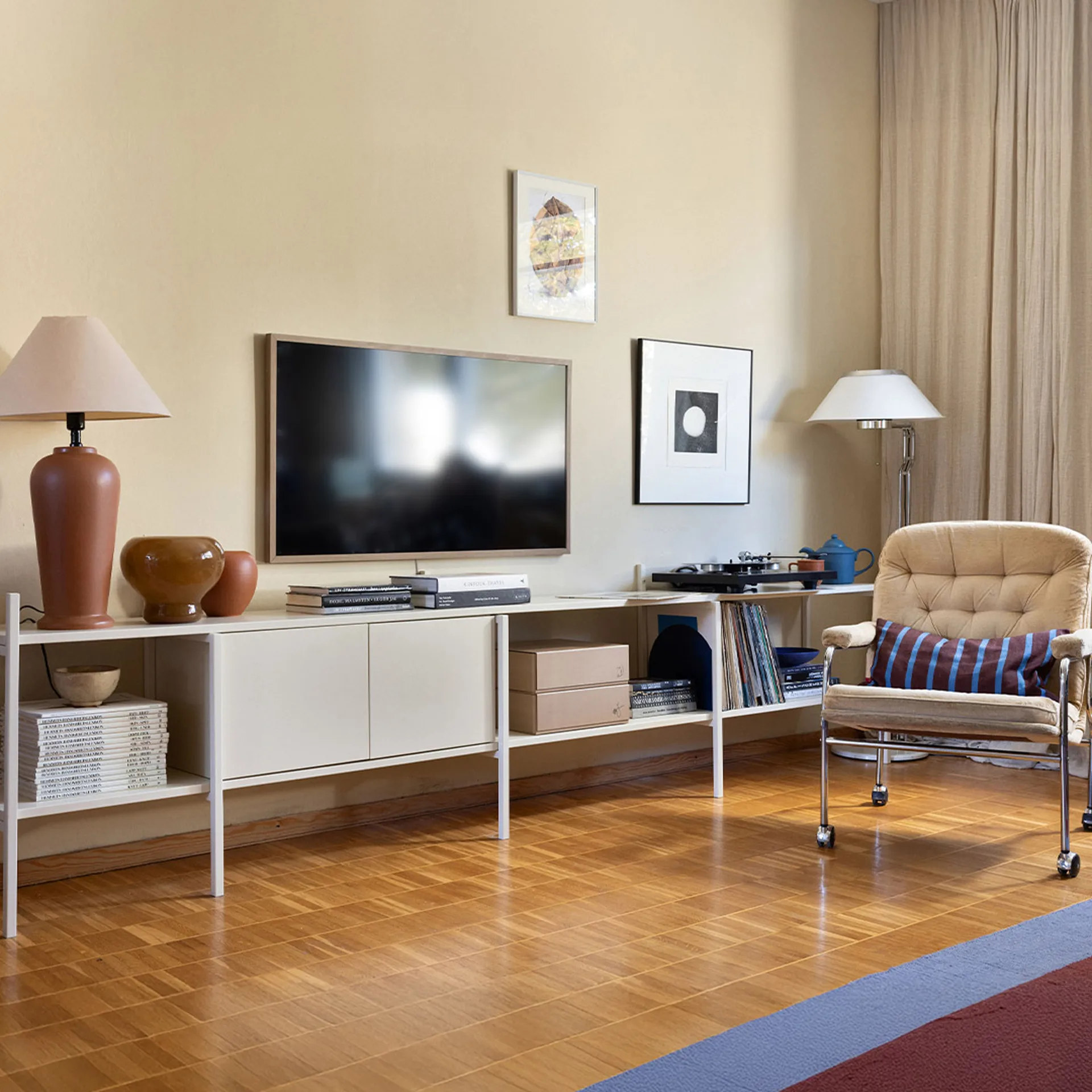 Portal TV bench, Off white, 244 cm,  TÔNN furniture