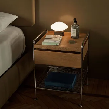 Alima NDS3 side table - Lacquered oak-chrome - &Tradition