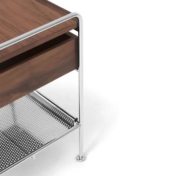 Alima NDS3 side table - Lacquered walnut-chrome - &Tradition