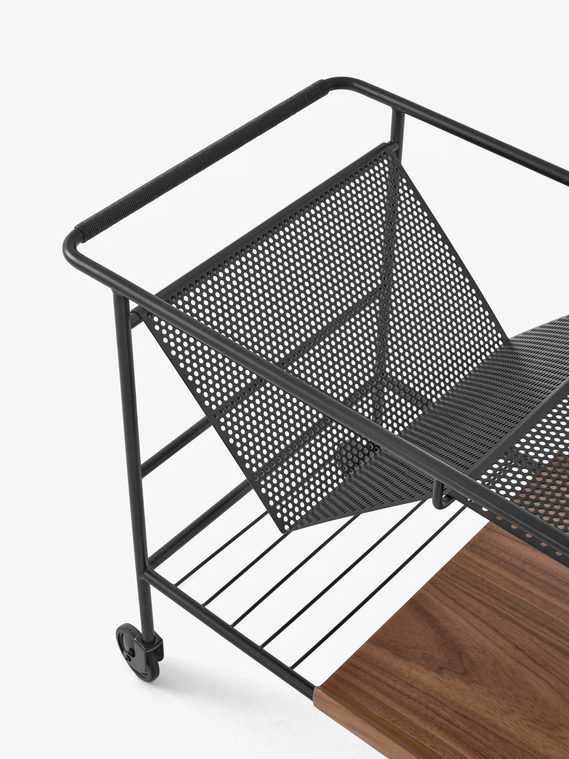 Alima storage trolley varnished walnut, Black & lacquered walnut &Tradition