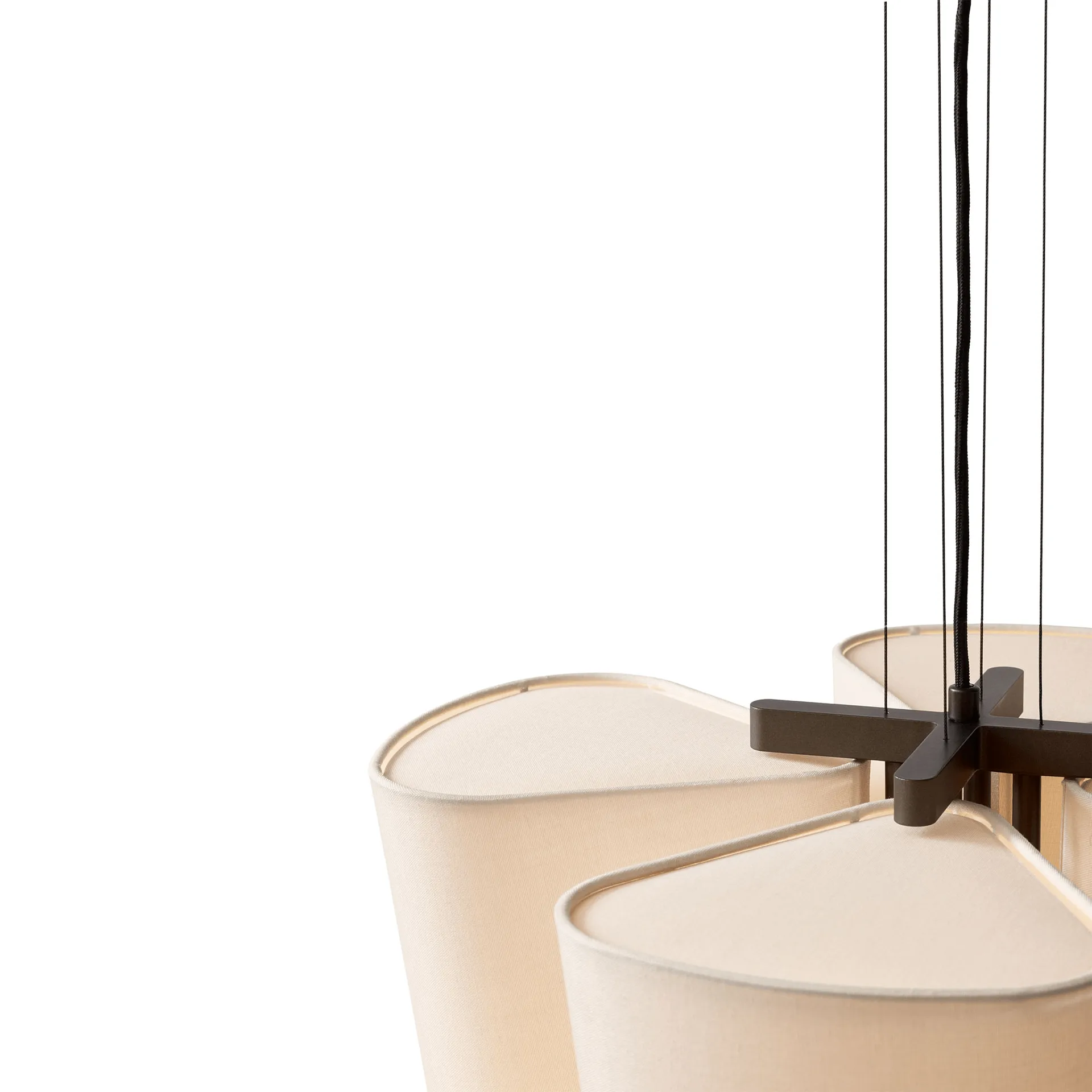 Bella chandelier pendant lamp, SC115, Bronzed & Soft Canvas, Ø54 cm &Tradition