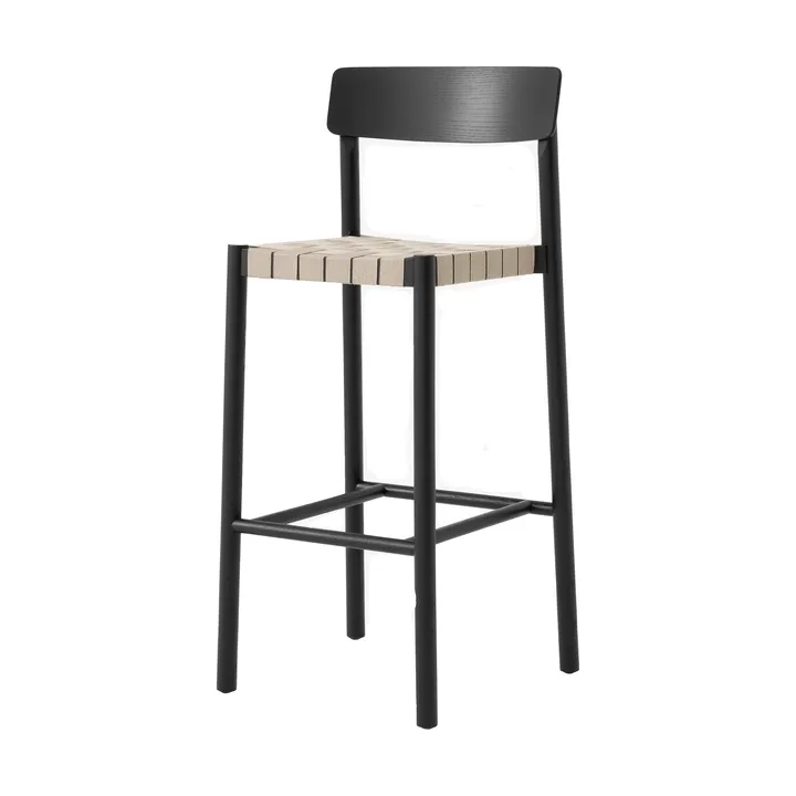 Betty TK15 Bar Chair 75 cm - Black lacquered ash-natural linen - &Tradition