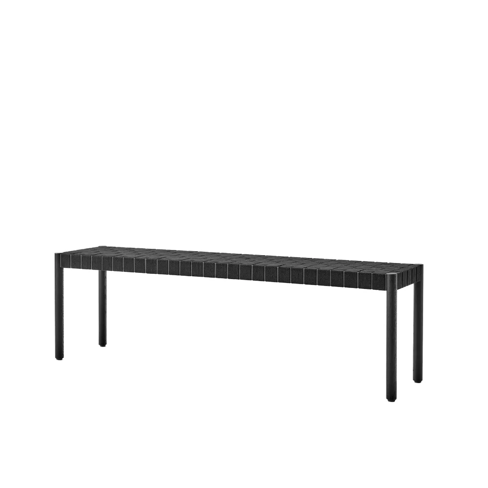 Betty TK5 bench, Black. black flätad linnebandsseat &Tradition