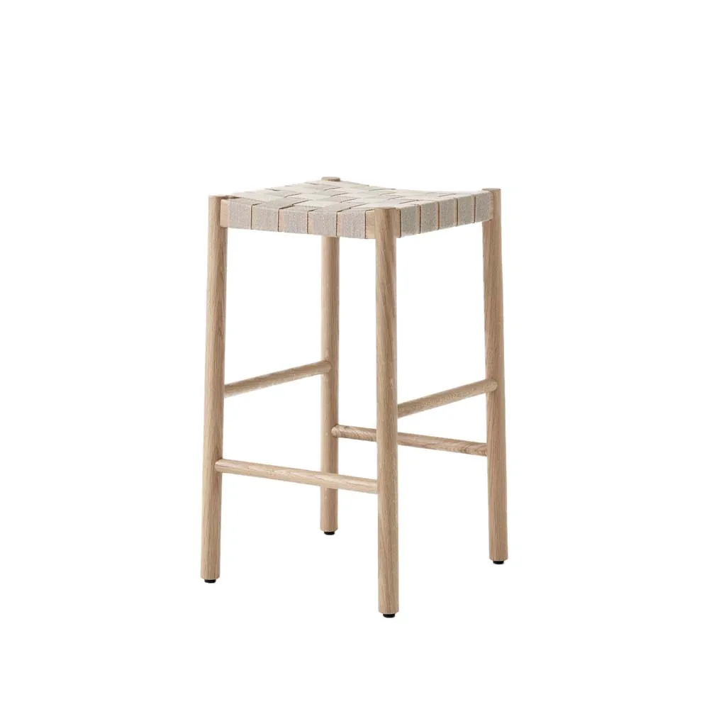 Betty TK7 barstool, Oak, natural braided linen band seat &Tradition