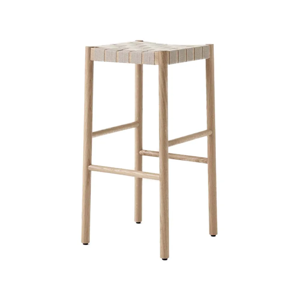 Betty TK8 barstool, Oak, natural braided linen band seat &Tradition