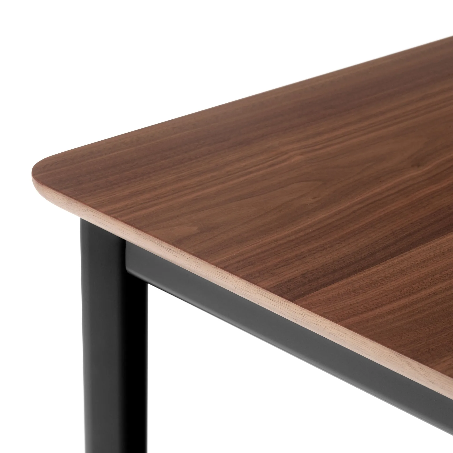 Drip HW117 dining table 103x253 cm, Black frame-clear lacq. walnut &Tradition