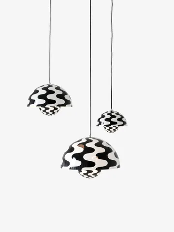 Flowerpot VP1 pendant lamp - Black-white pattern - &Tradition