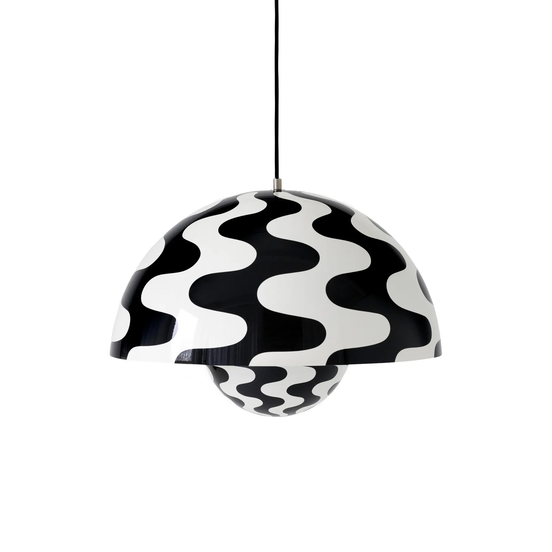 Flowerpot VP2 pendant lamp big, Black-white pattern &Tradition