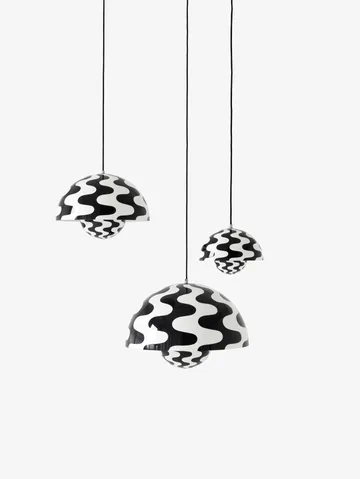 Flowerpot VP2 pendant lamp big - Black-white pattern - &Tradition