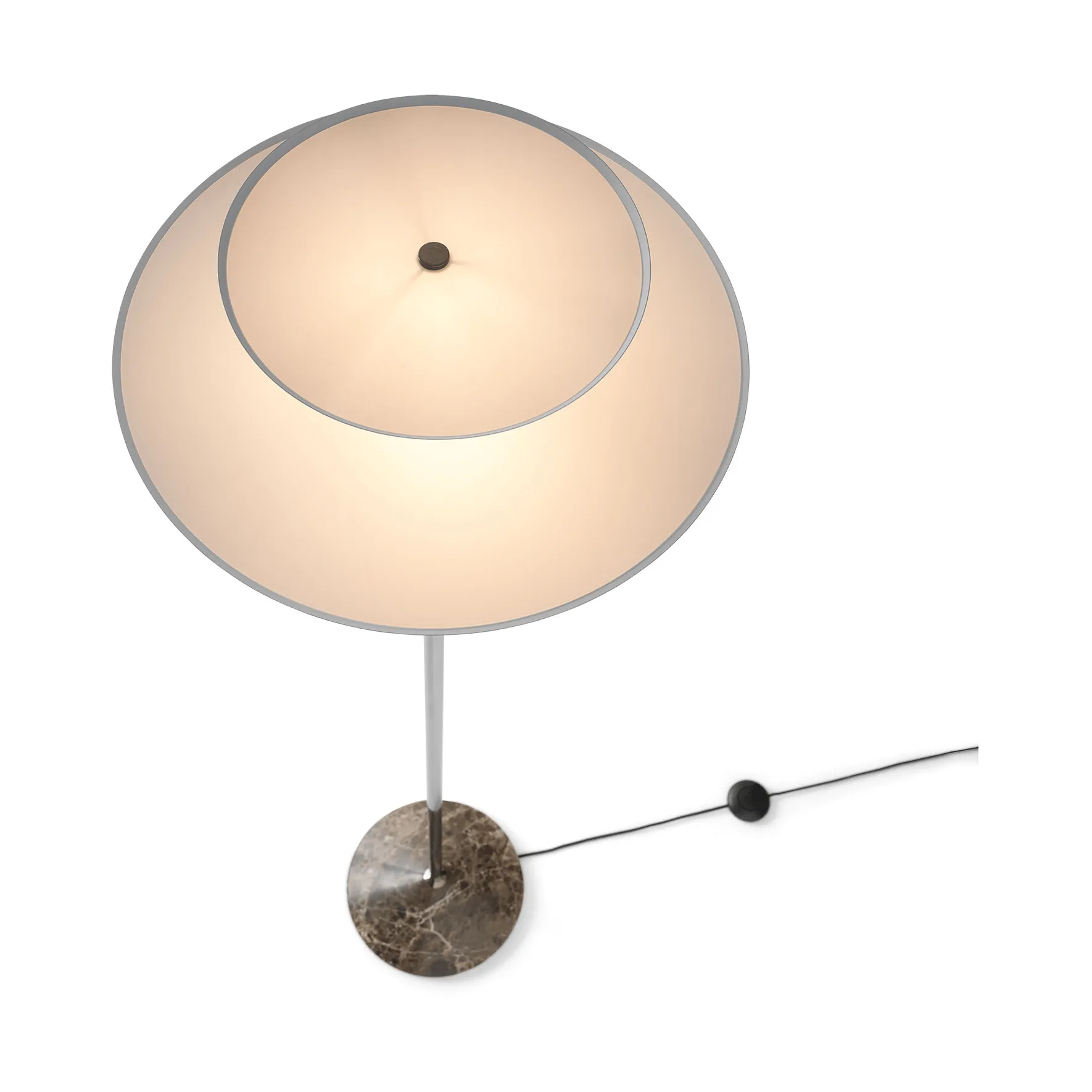 Gio LN 28 floor lamp, Dark chrome, marble &Tradition