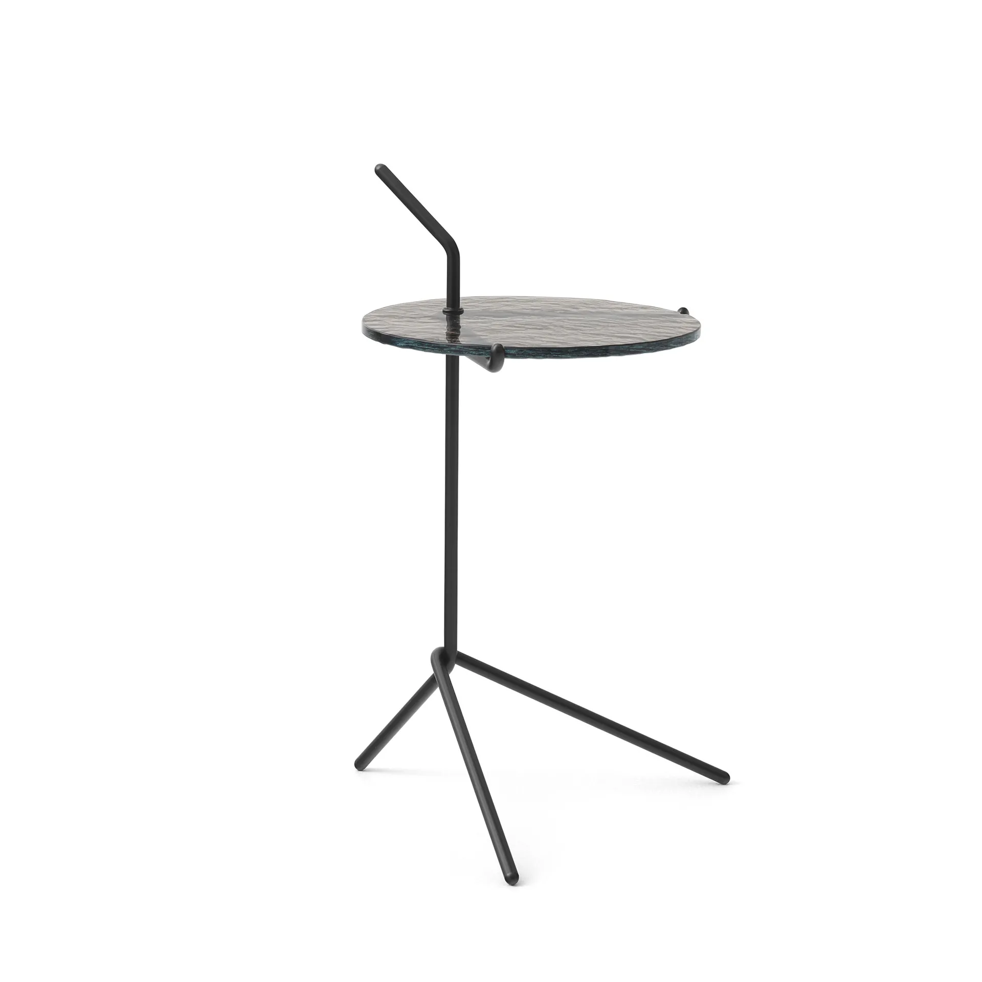 Halten SH9 side table, Smoked glass-warm black &Tradition
