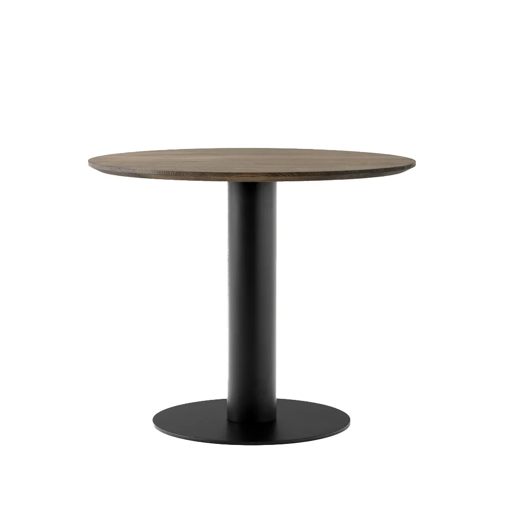 In Between SK11 dining table, Oak smoked oil matte black metal stand &Tradition