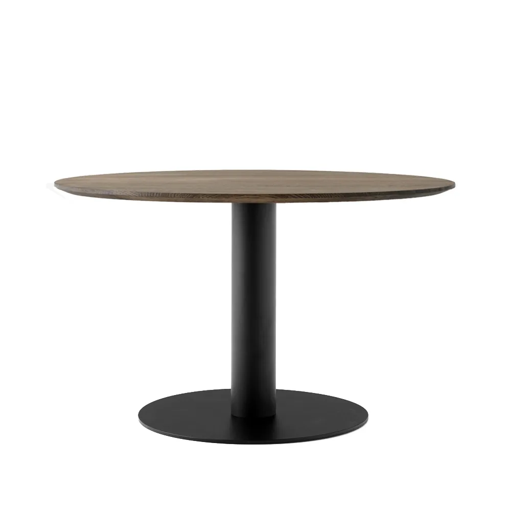 In Between SK12 dining table, Oak smoked oil matte black metal stand &Tradition