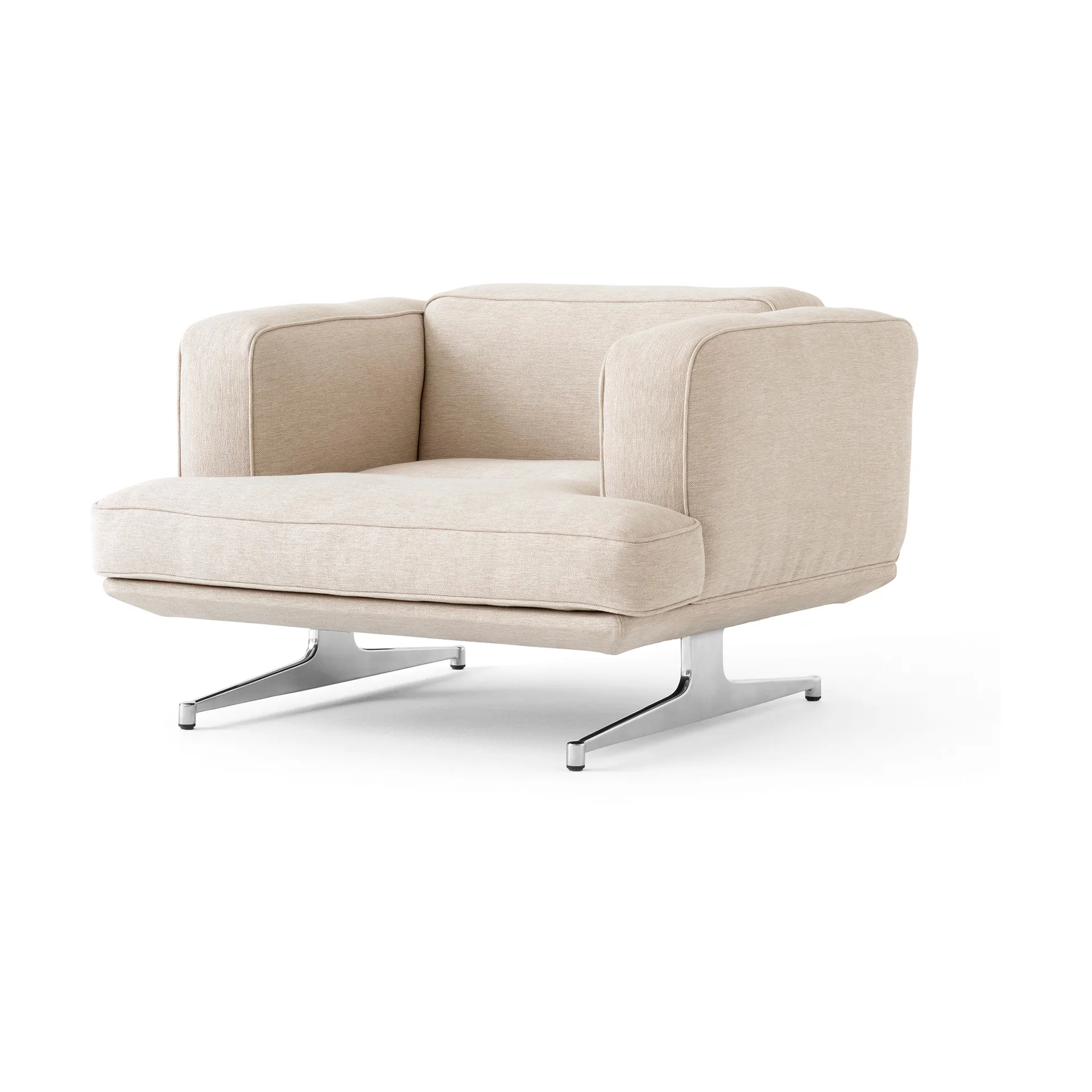 Inland AV21 armchair, Clay 0011-polished aluminium &Tradition