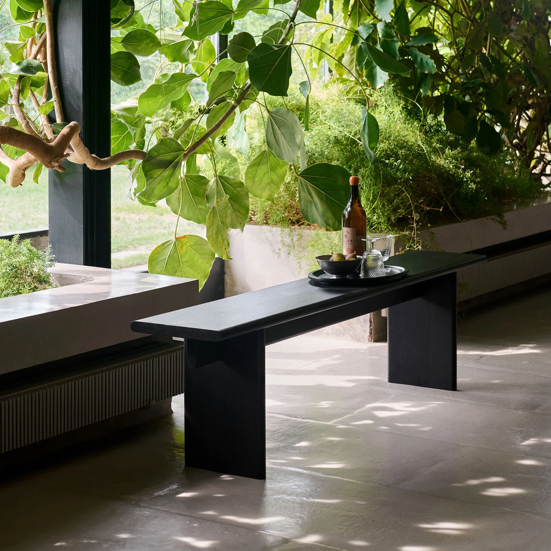 Ita OS5 bench 170 cm, Dark stained oak &Tradition