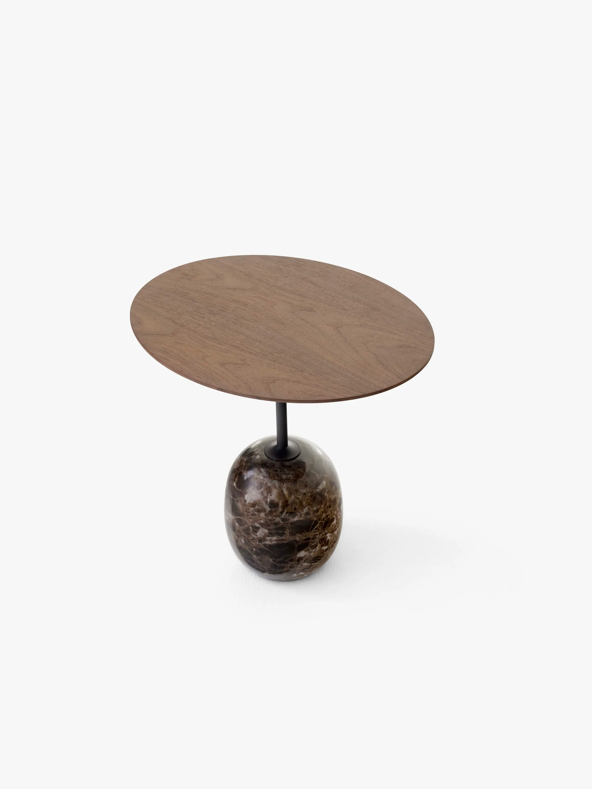 Lato LN9 side table, Walnut-Emparador marble &Tradition