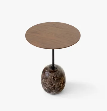 Lato side table LN8 - Lacquered walnut-Emperador marble - &Tradition
