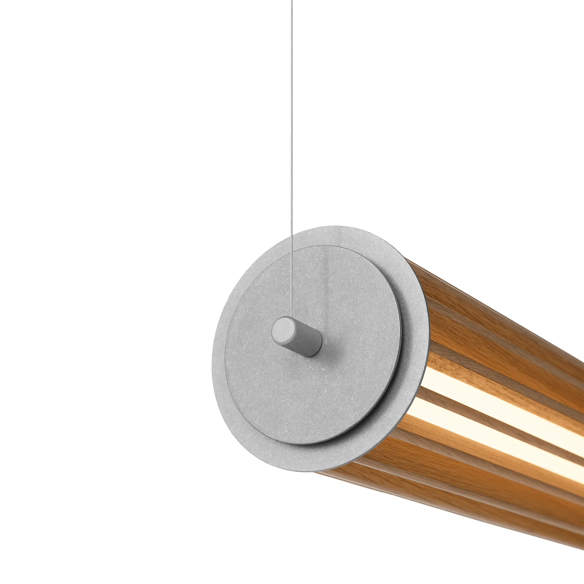 Numbra TY1 pendant lamp, Lacquered oak-tumbled aluminium &Tradition