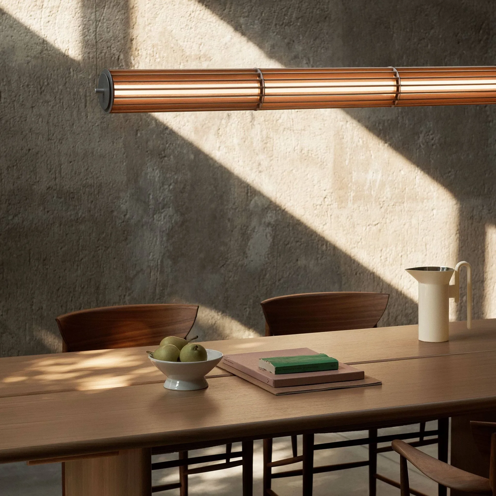 Numbra TY1 pendant lamp, Lacquered oak-tumbled aluminium &Tradition