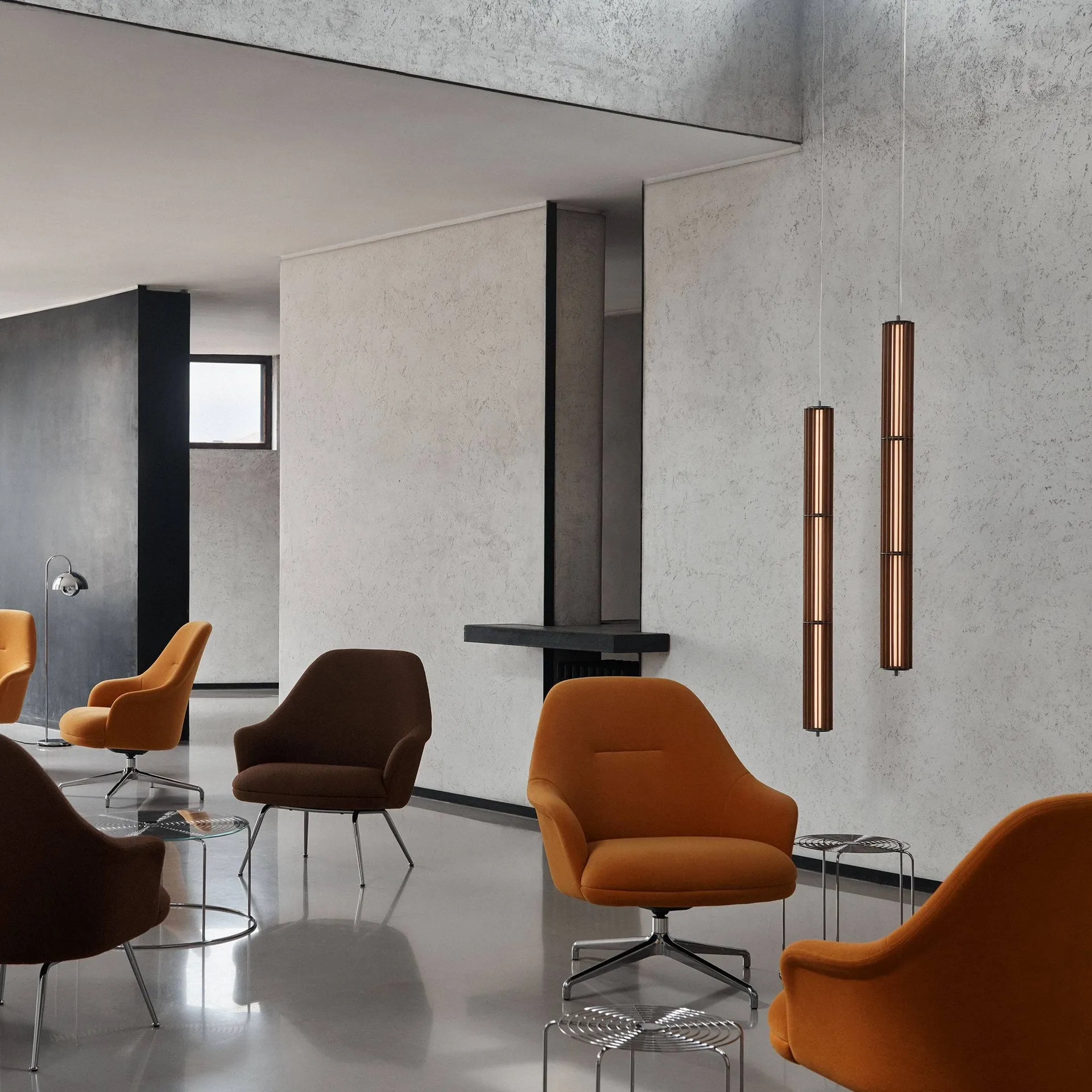 Numbra TY1 pendant lamp, Lacquered oak-tumbled aluminium &Tradition