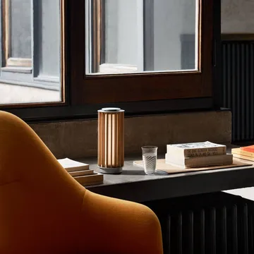 Numbra TY3 portable table lamp - Lacquered oak-tumbled aluminium - &Tradition