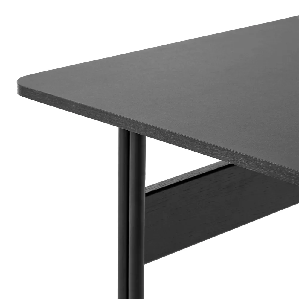 Pavilion AV16 desk, Black linoleum, black lacquered oak, black leg &Tradition