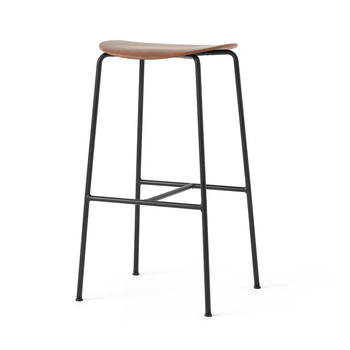 Pavilion AV38 bar stool 79 cm - Black-lacquered walnut - &Tradition