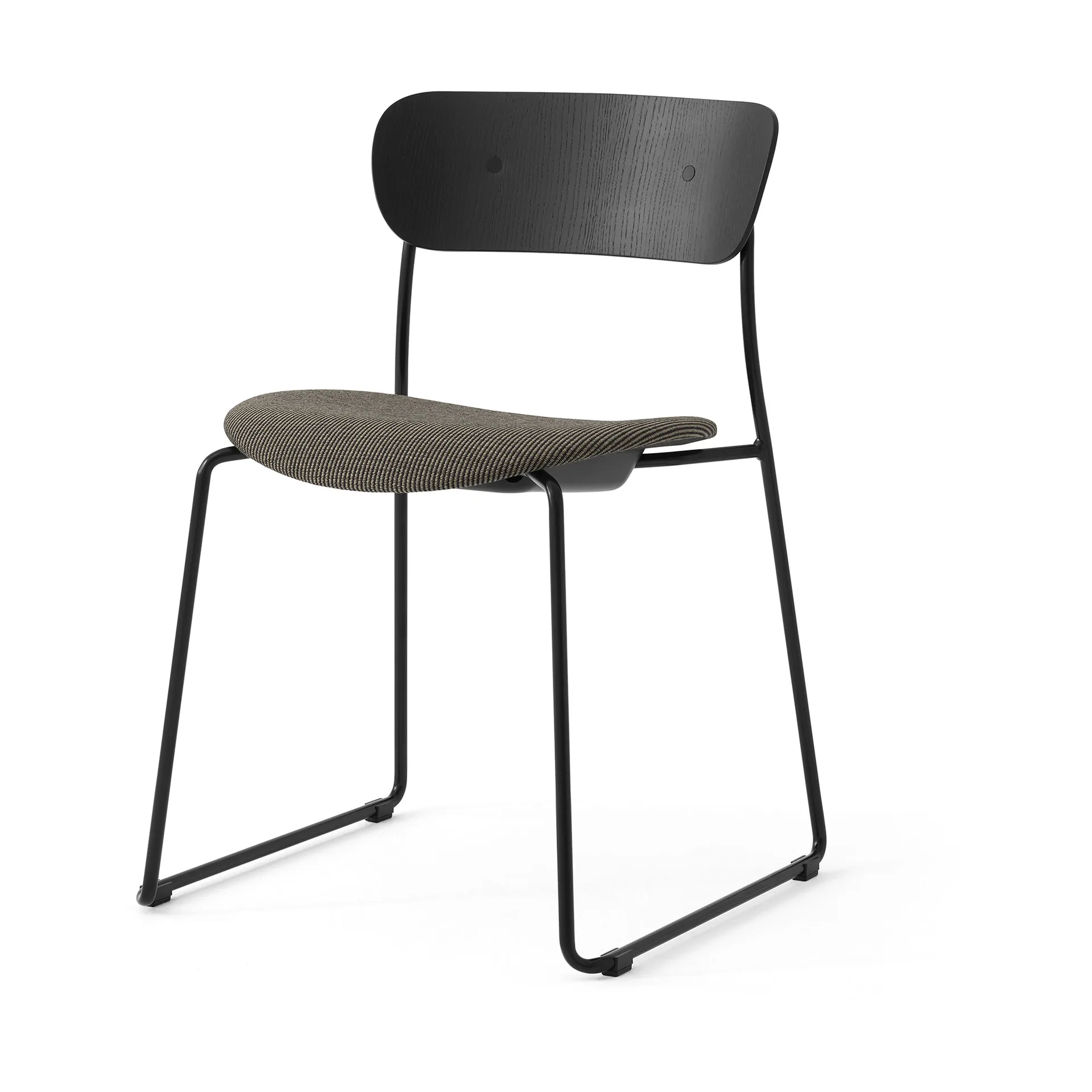 Pavilion AV52 chair upholstered seat, Black-Fuse 0351 &Tradition