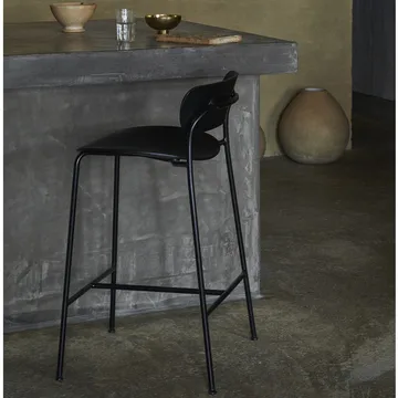 Pavilion AV7 barstool - Walnut lacquer, steel legs - &Tradition